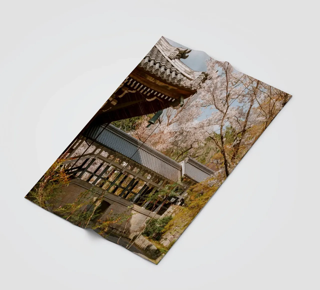 Tempio dei ciliegi in fiore a Kyoto, Giappone coperta in pile da mbgraphx2