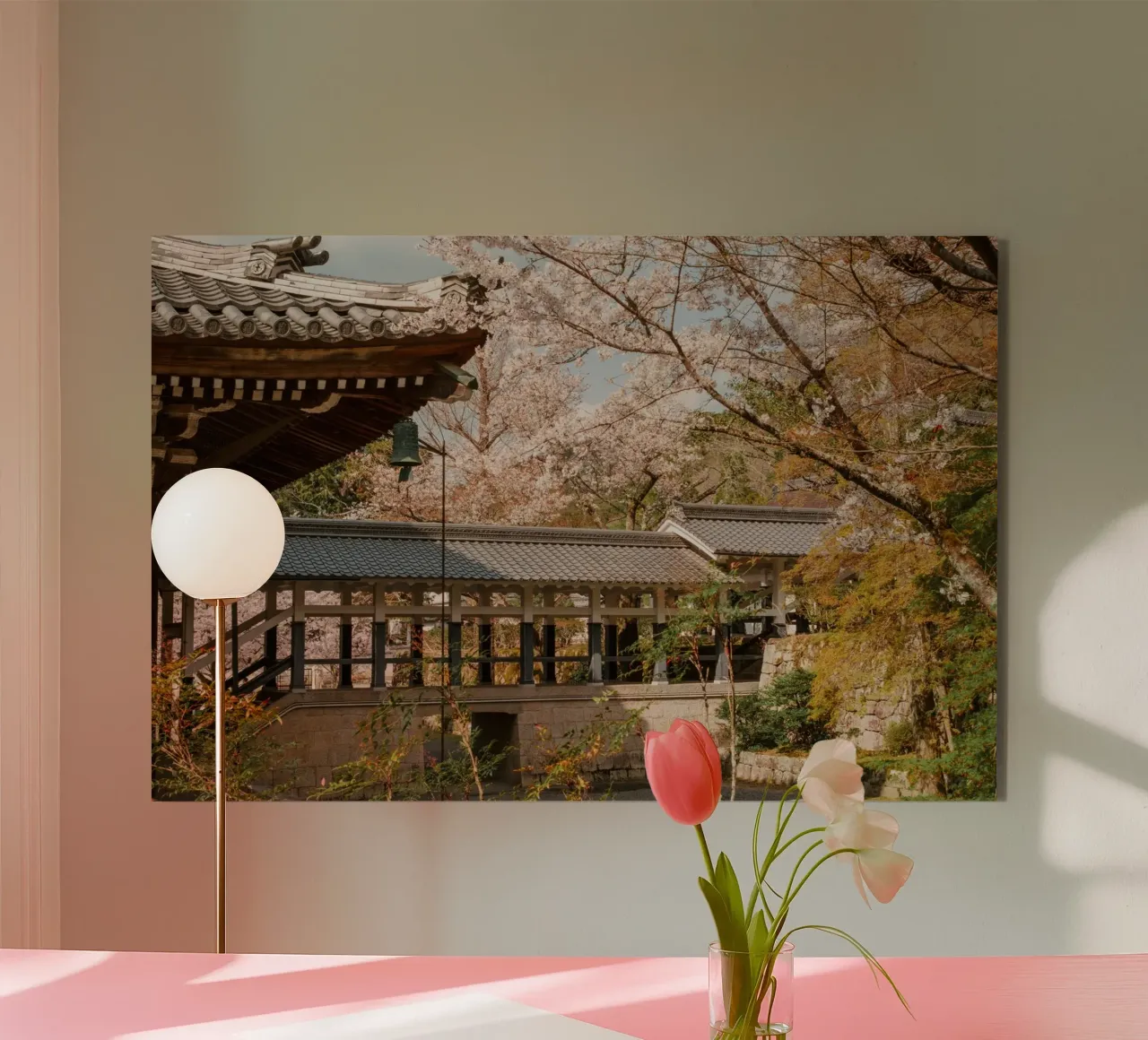 Tempio dei ciliegi in fiore a Kyoto, Giappone pannello forex da mbgraphx2