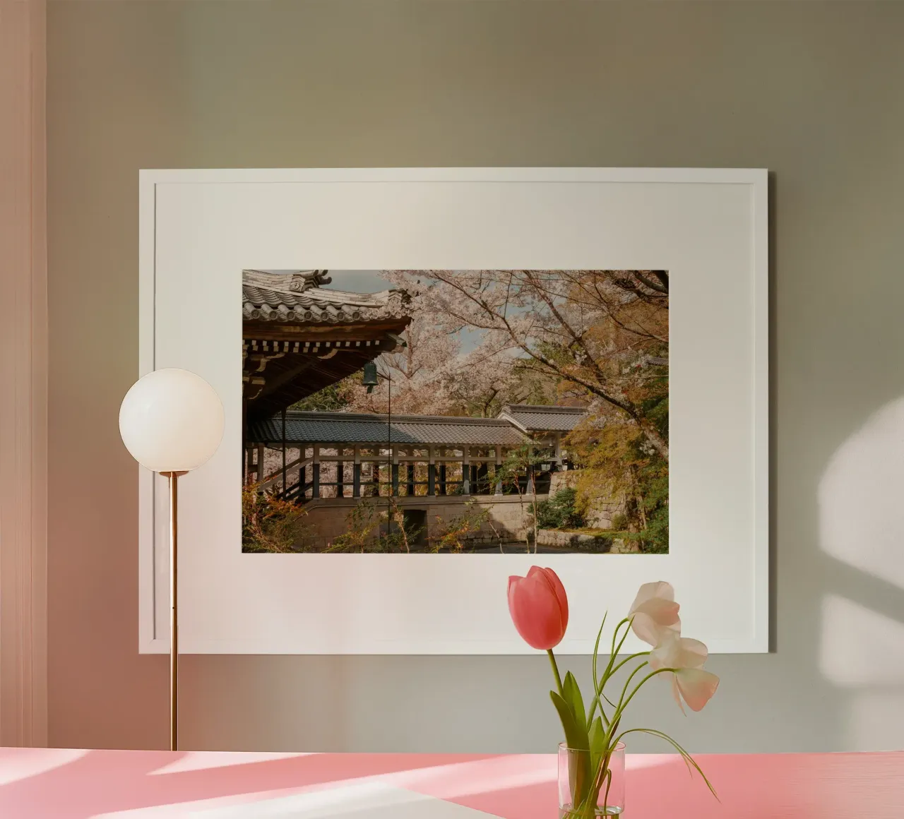 Tempio dei ciliegi in fiore a Kyoto, Giappone carta hahnemühle da mbgraphx2
