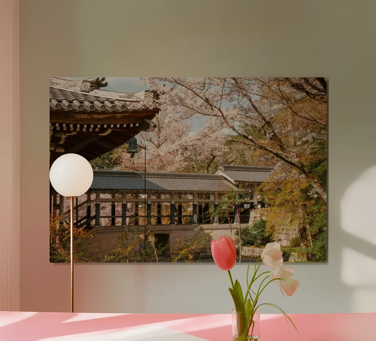 Tempio dei ciliegi in fiore a Kyoto, Giappone carta hahnemühle da mbgraphx2
