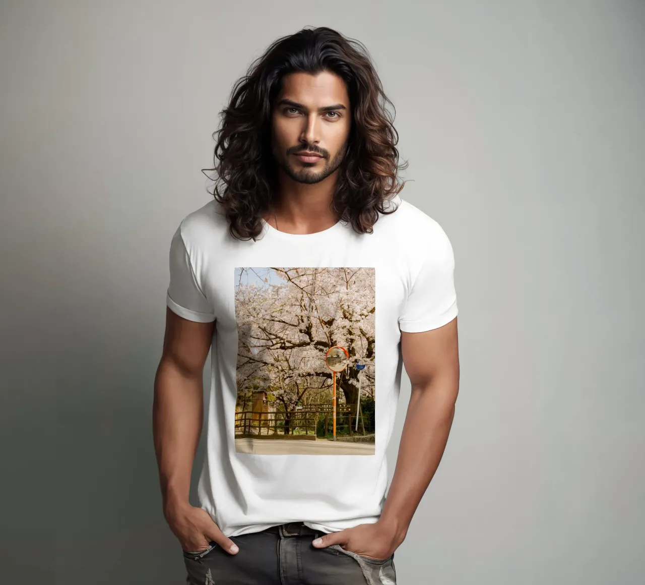 La via dei ciliegi in fiore a Kyoto, Giappone t-shirt da mbgraphx2