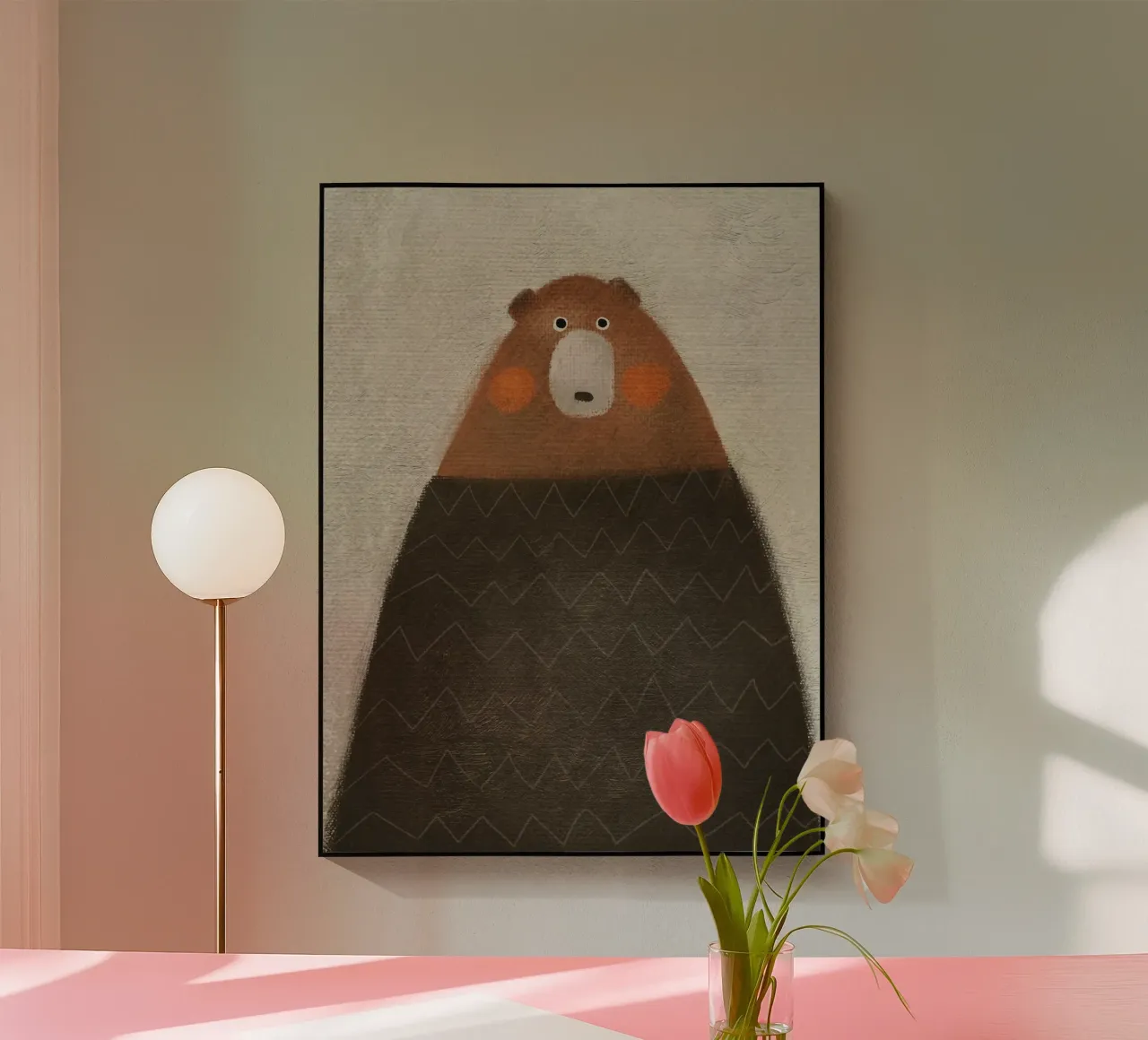 Nelli Suneli - Orso con le guance rosse plexiglass da The Artcircle