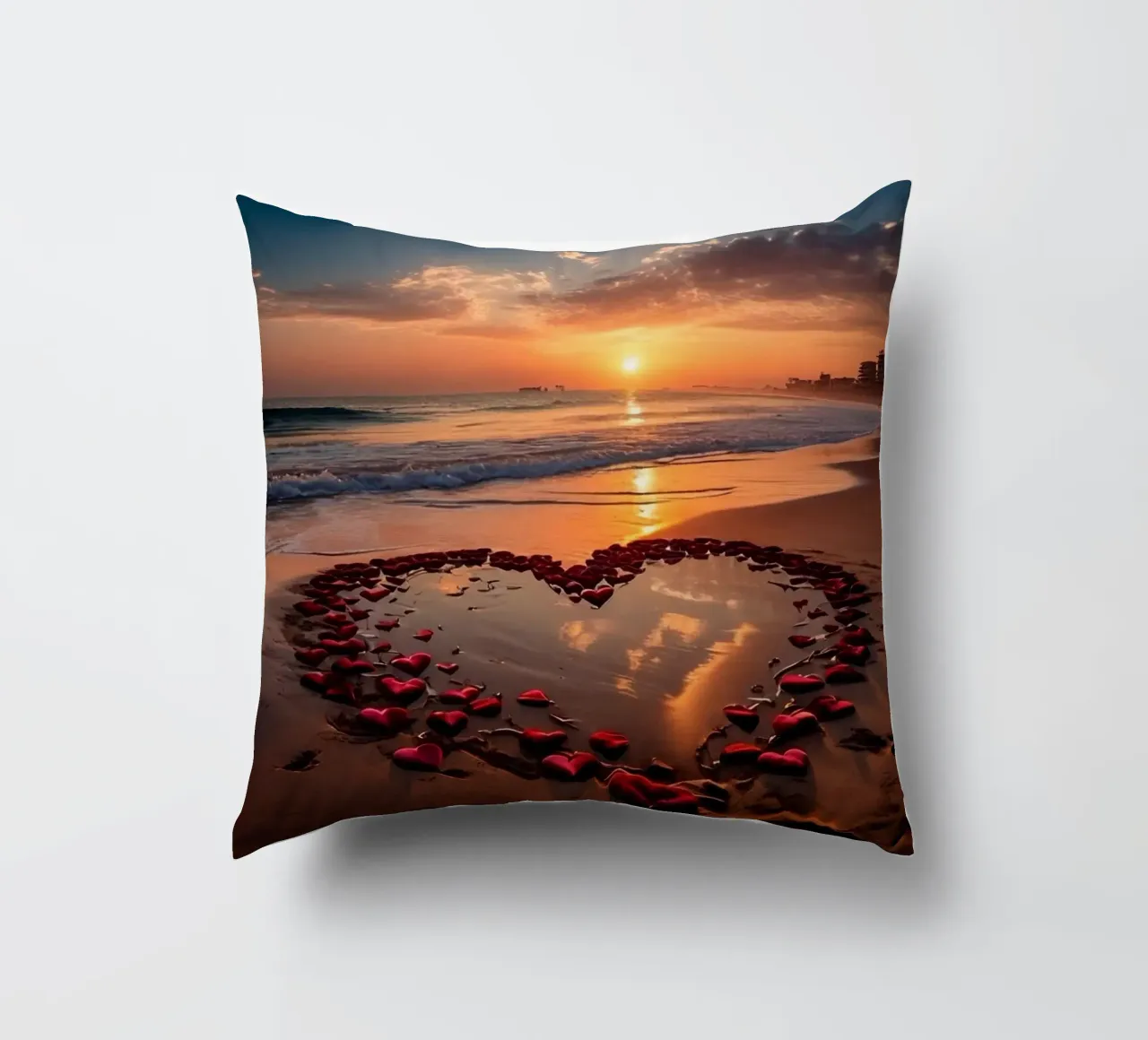 Cuori sulla spiaggia_1 cuscino da Pink- und LoveArt by LK
