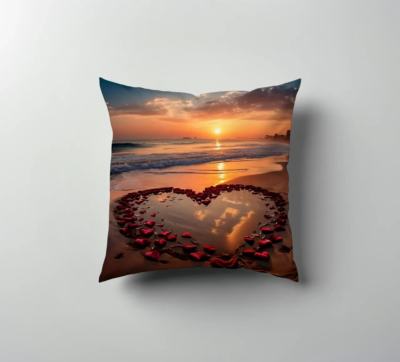 Cuori sulla spiaggia_1 cuscino da Pink- und LoveArt by LK