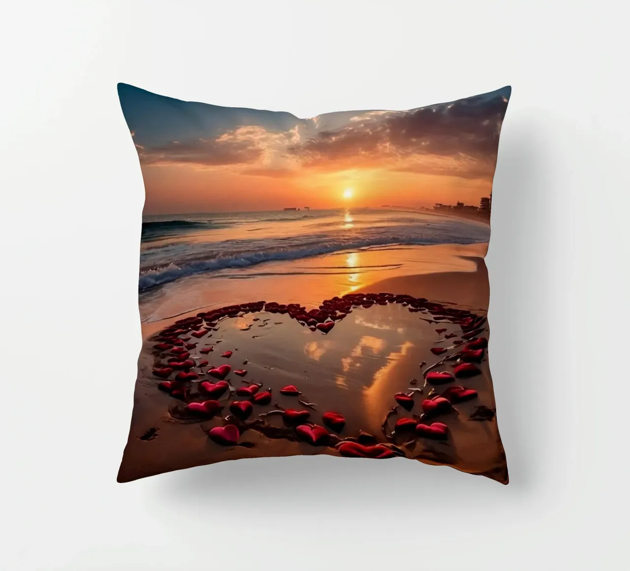 Cuori sulla spiaggia_1 cuscino da Pink- und LoveArt by LK
