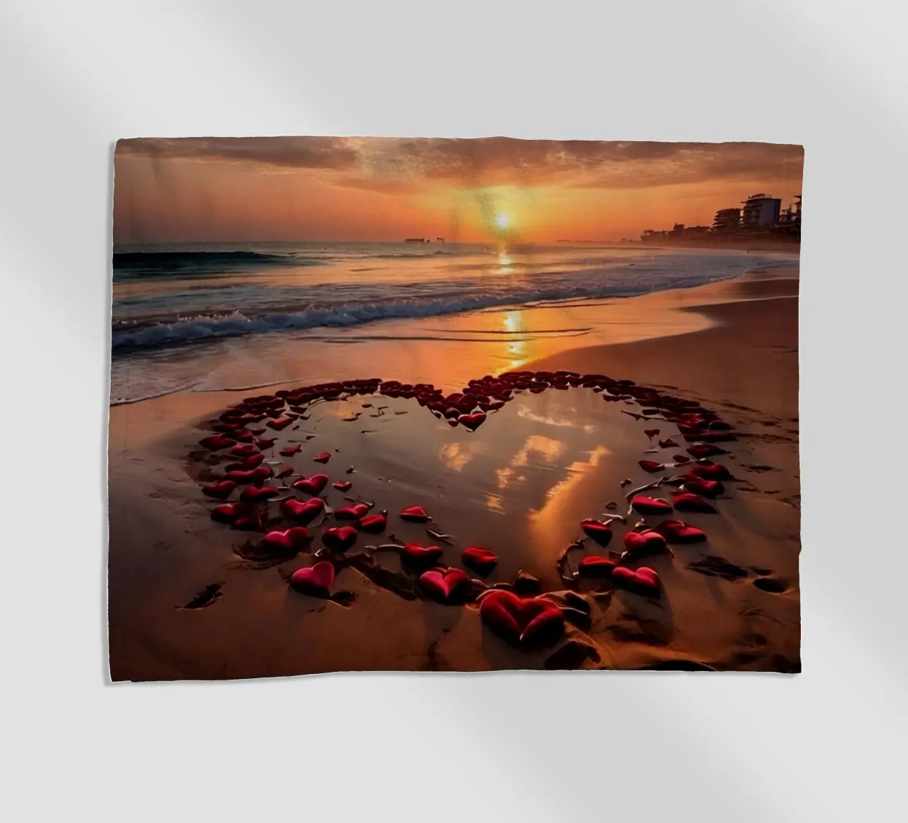 Cuori sulla spiaggia_1 telo mare da Pink- und LoveArt by LK