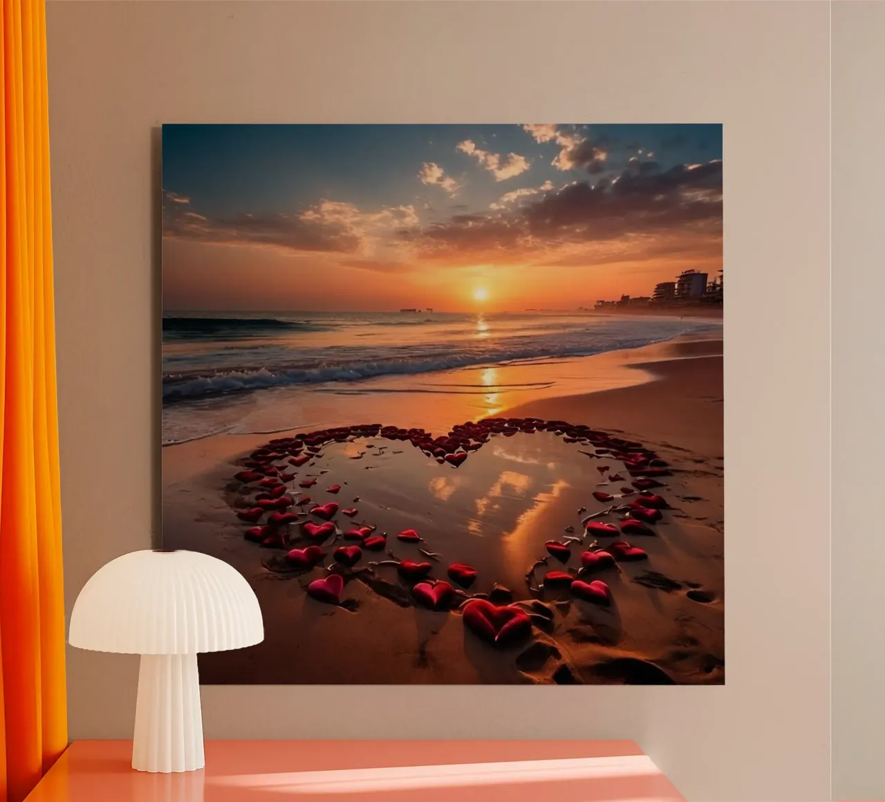 Cuori sulla spiaggia_1 alluminio dibond da Pink- und LoveArt by LK