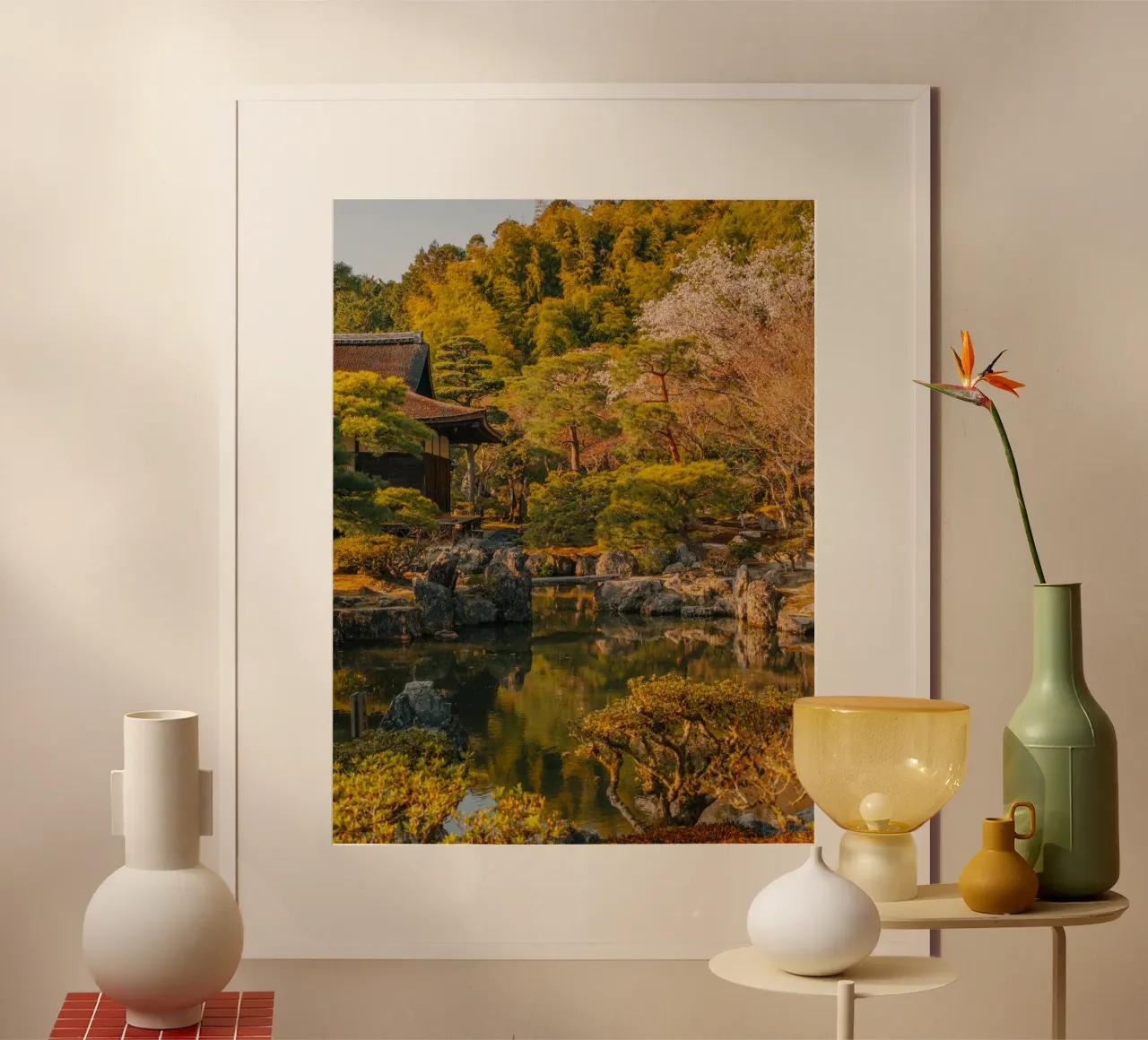 Tempio giapponese al tramonto a Kyoto, Giappone carta hahnemühle da mbgraphx2