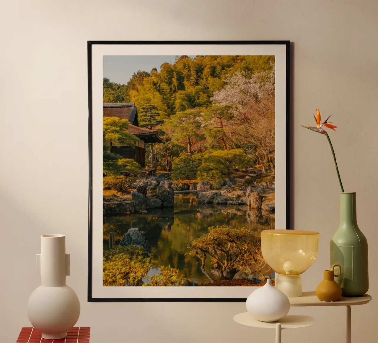 Tempio giapponese al tramonto a Kyoto, Giappone carta hahnemühle da mbgraphx2