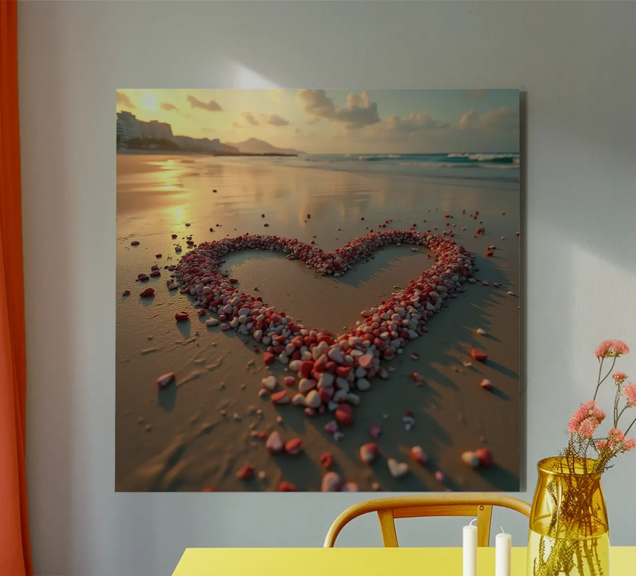 Cuori sulla spiaggia_2 alluminio dibond da Pink- und LoveArt by LK