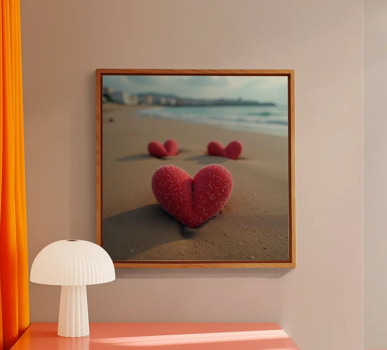 Cuori sulla spiaggia_3 plexiglass da Pink- und LoveArt by LK