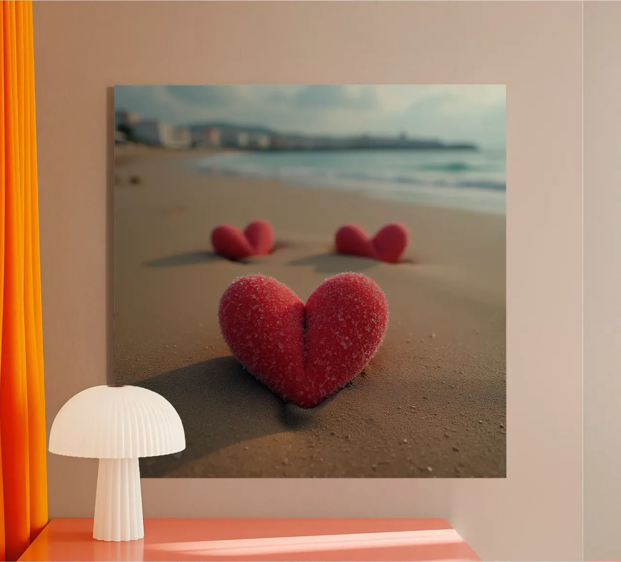 Cuori sulla spiaggia_3 plexiglass da Pink- und LoveArt by LK