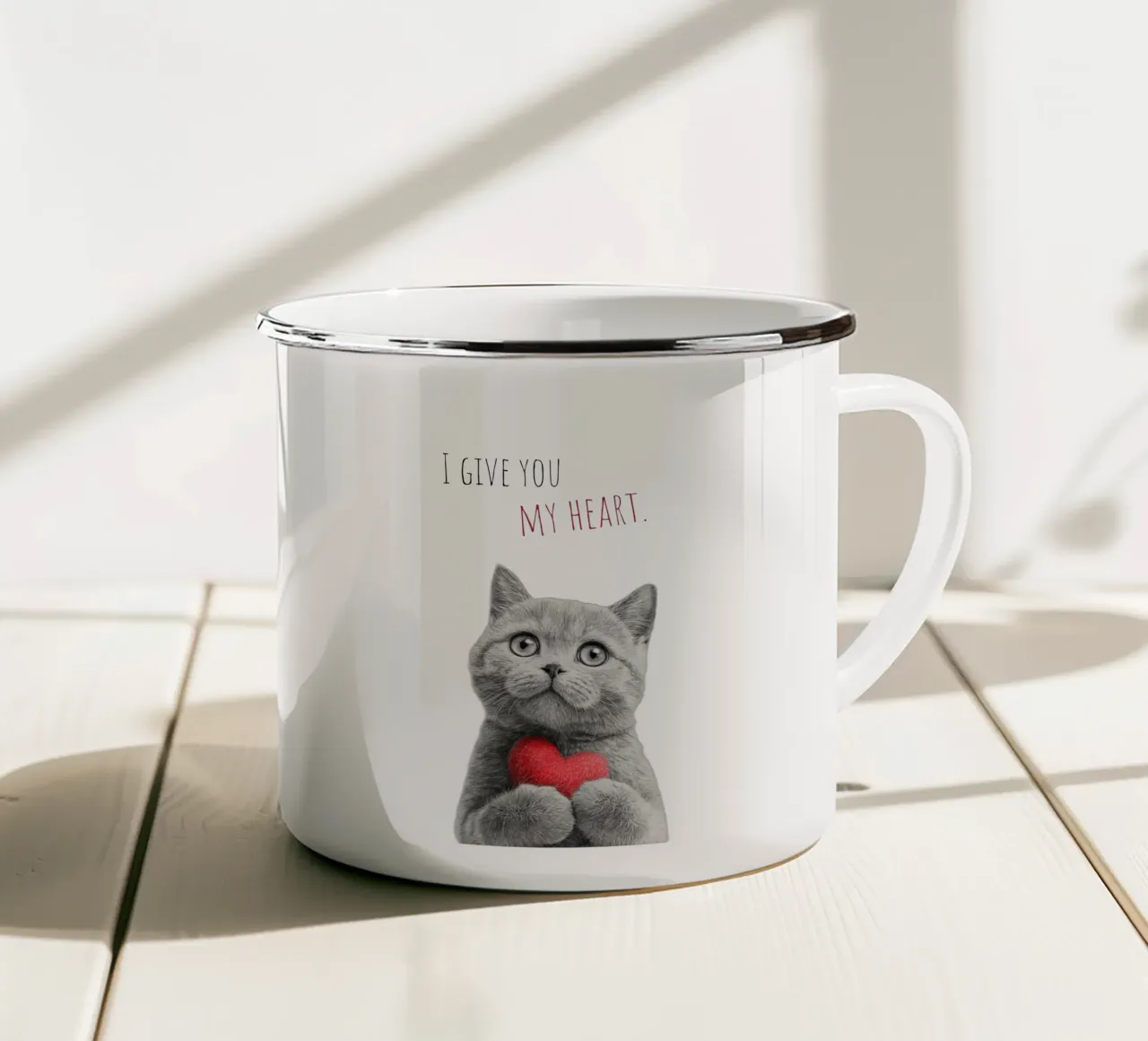 Un dono del cuore tazza in smalto da Melanie Viola