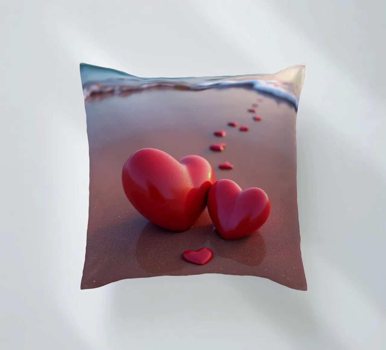 Cuori sulla spiaggia_4 cuscino da Pink- und LoveArt by LK