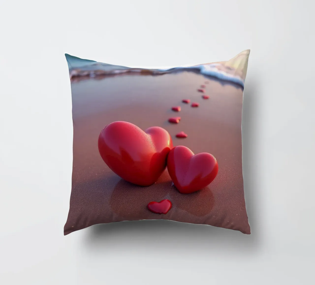 Cuori sulla spiaggia_4 cuscino da Pink- und LoveArt by LK