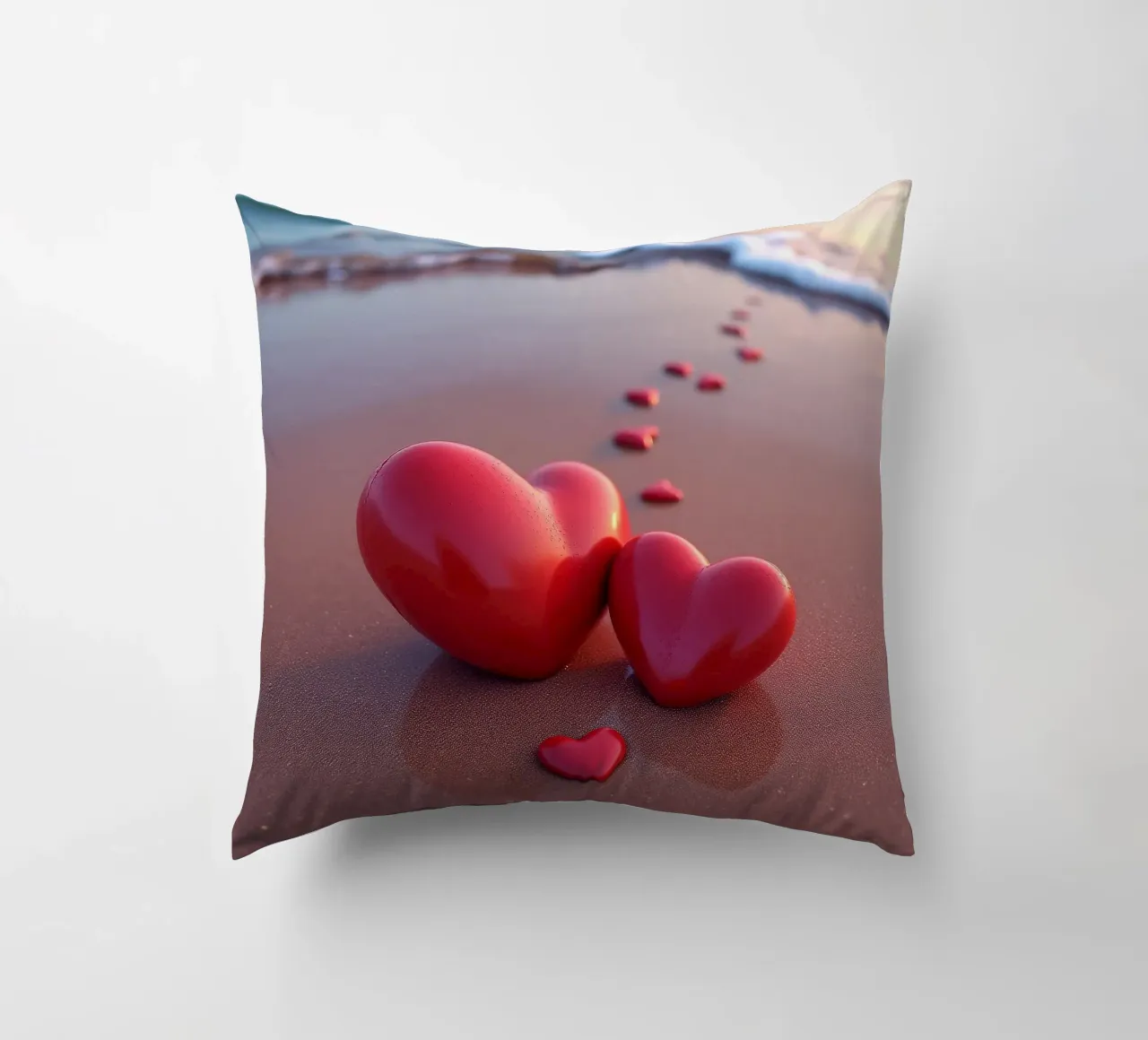 Cuori sulla spiaggia_4 cuscino da Pink- und LoveArt by LK