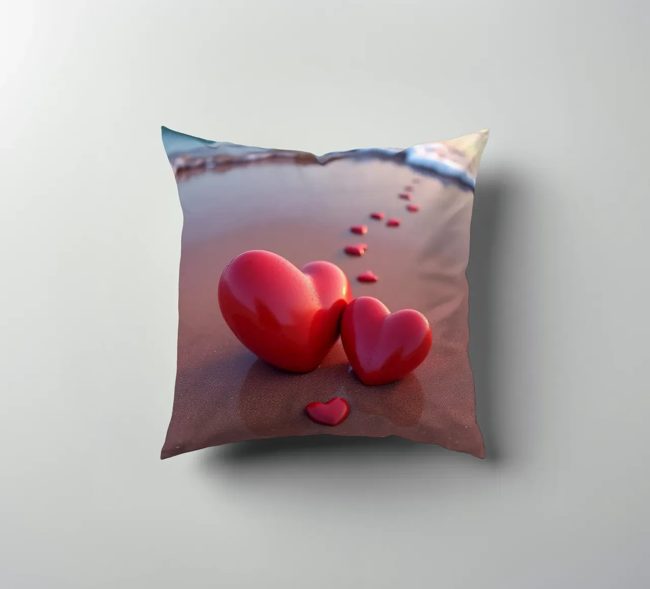 Cuori sulla spiaggia_4 cuscino da Pink- und LoveArt by LK