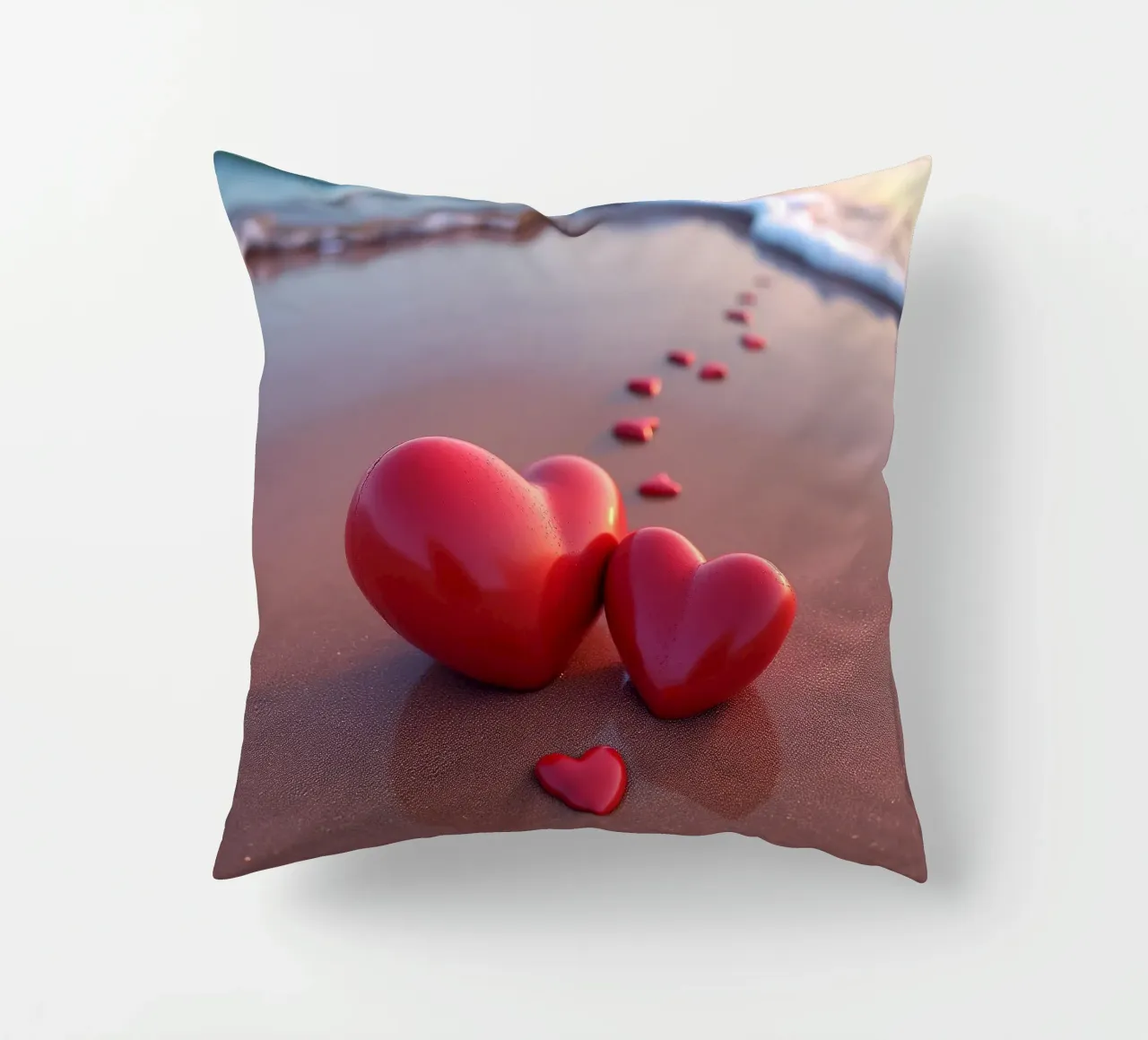 Cuori sulla spiaggia_4 cuscino da Pink- und LoveArt by LK