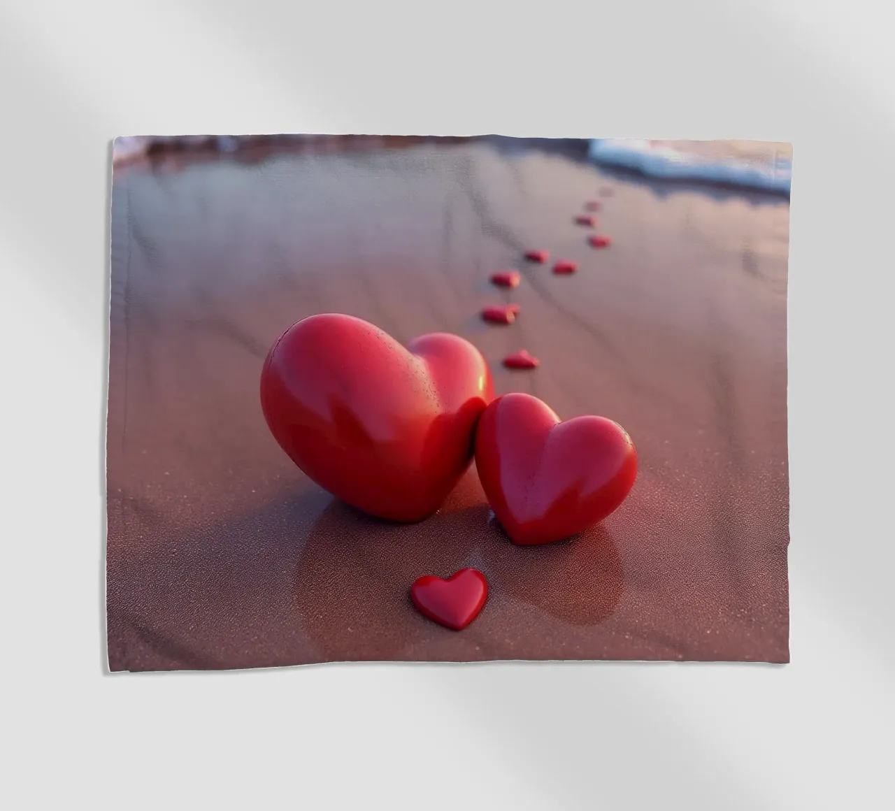 Cuori sulla spiaggia_4 telo mare da Pink- und LoveArt by LK