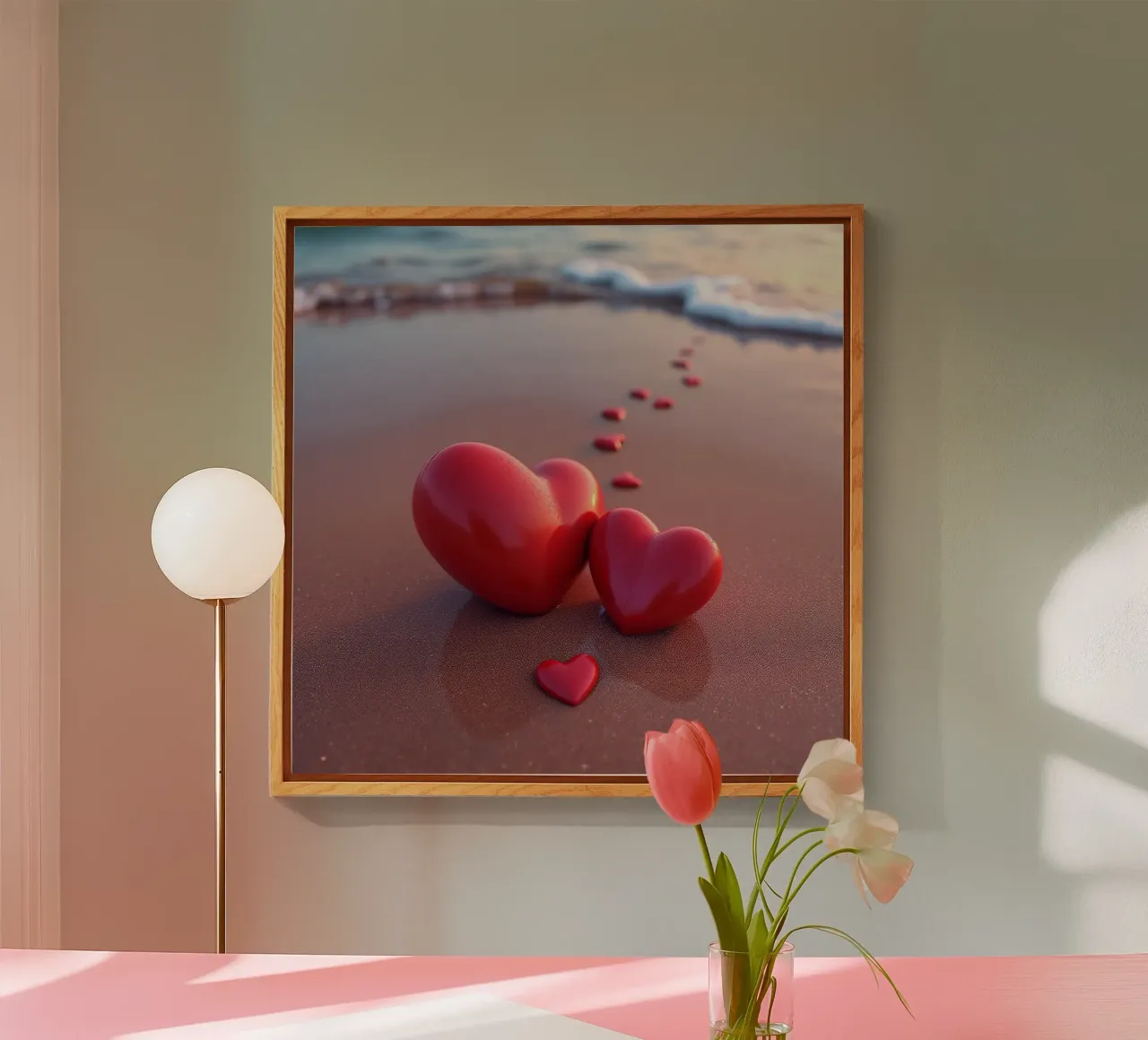 Cuori sulla spiaggia_4 plexiglass da Pink- und LoveArt by LK