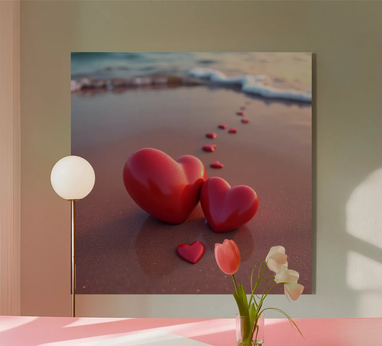Cuori sulla spiaggia_4 plexiglass da Pink- und LoveArt by LK