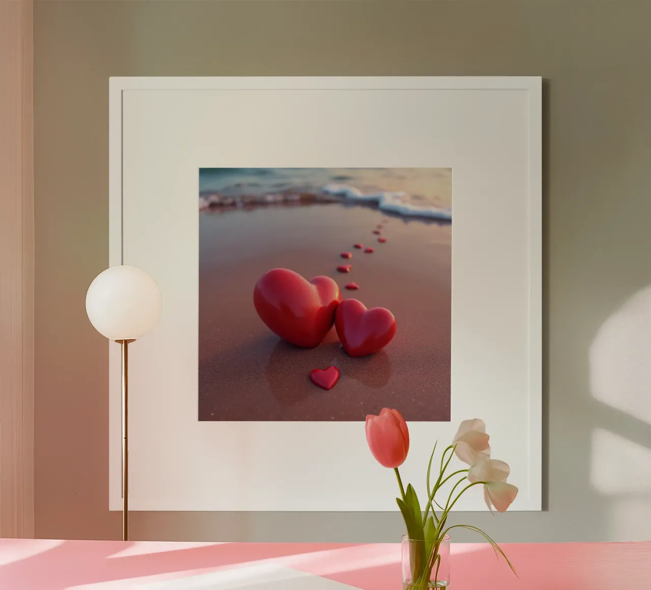 Cuori sulla spiaggia_4 poster da Pink- und LoveArt by LK