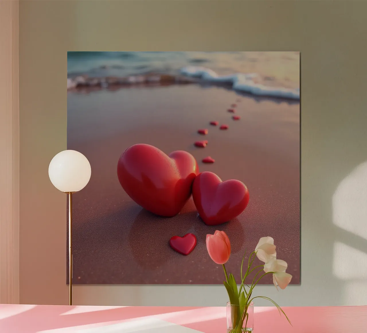 Cuori sulla spiaggia_4 poster da Pink- und LoveArt by LK