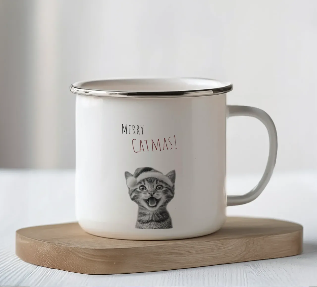 Auguri di Natale tazza in smalto da Melanie Viola
