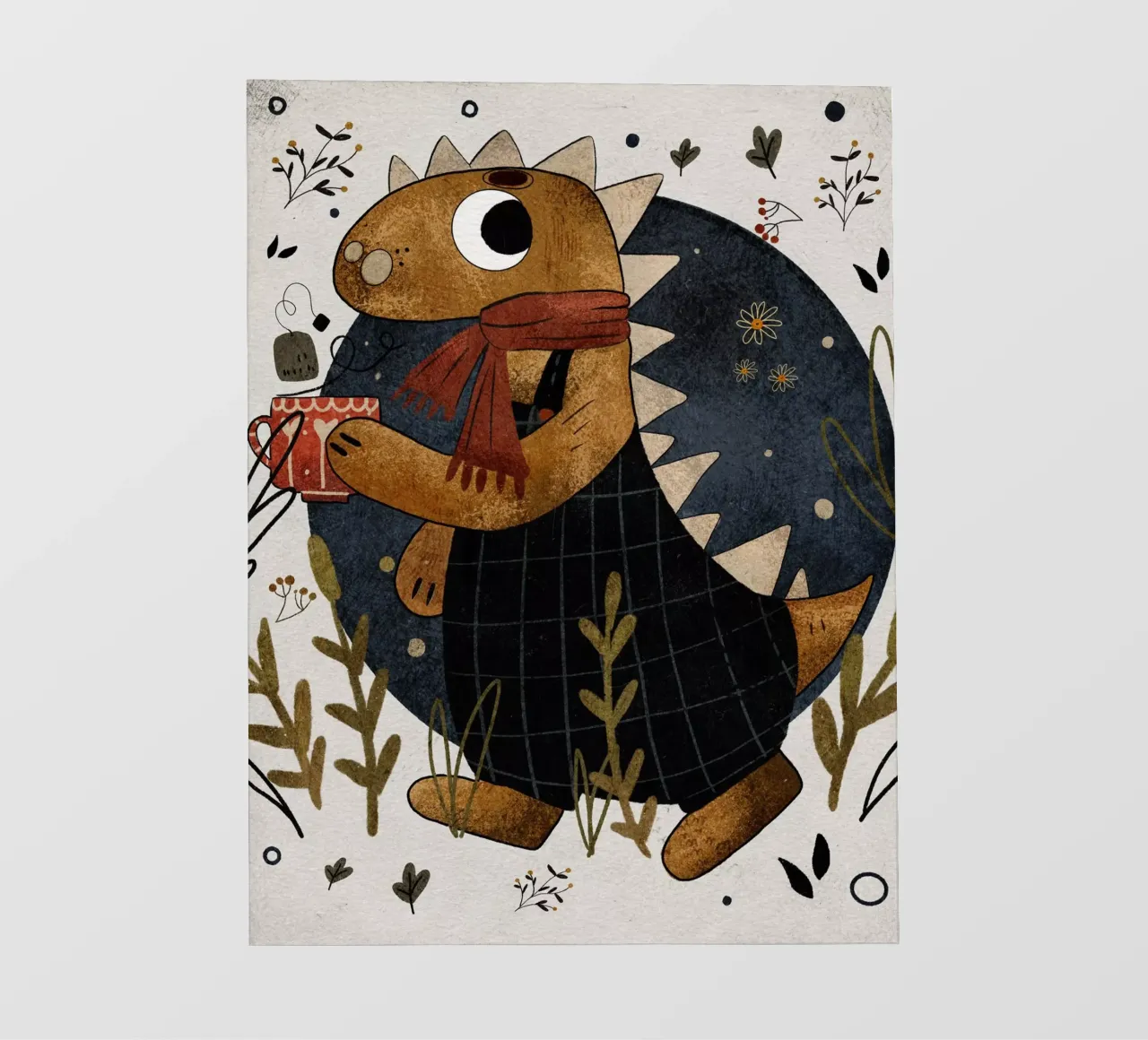 Nelli Suneli - Dino with a Tea telo in pvc da The Artcircle