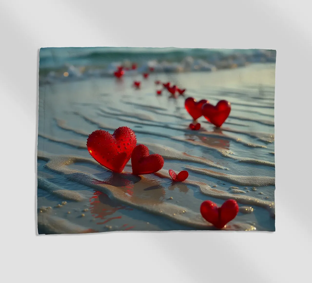 Cuori sulla spiaggia_5 telo mare da Pink- und LoveArt by LK