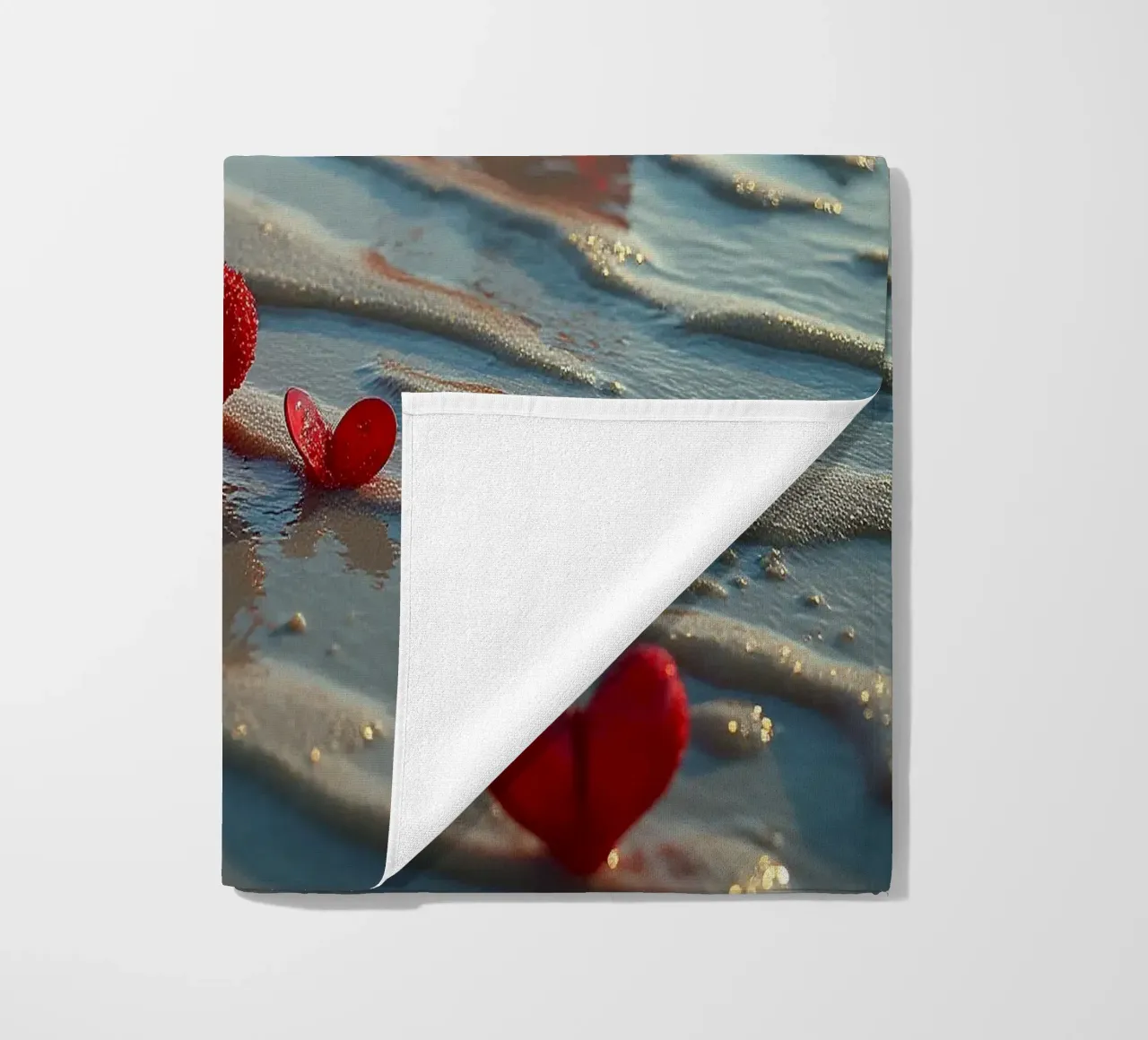 Cuori sulla spiaggia_5 telo mare da Pink- und LoveArt by LK