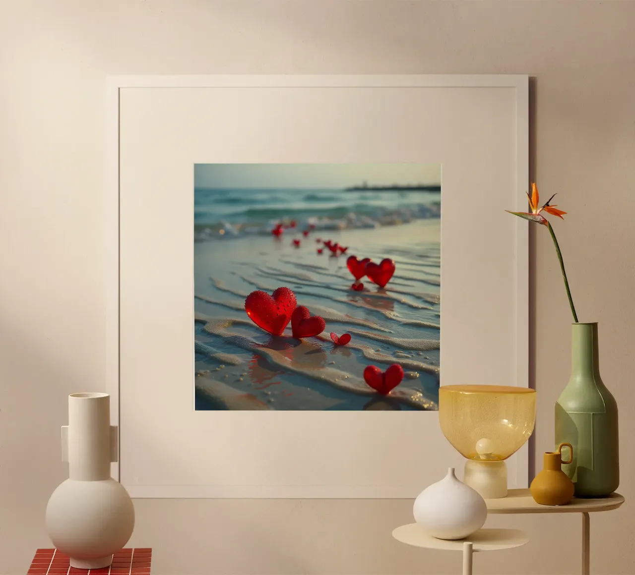 Cuori sulla spiaggia_5 carta hahnemühle da Pink- und LoveArt by LK
