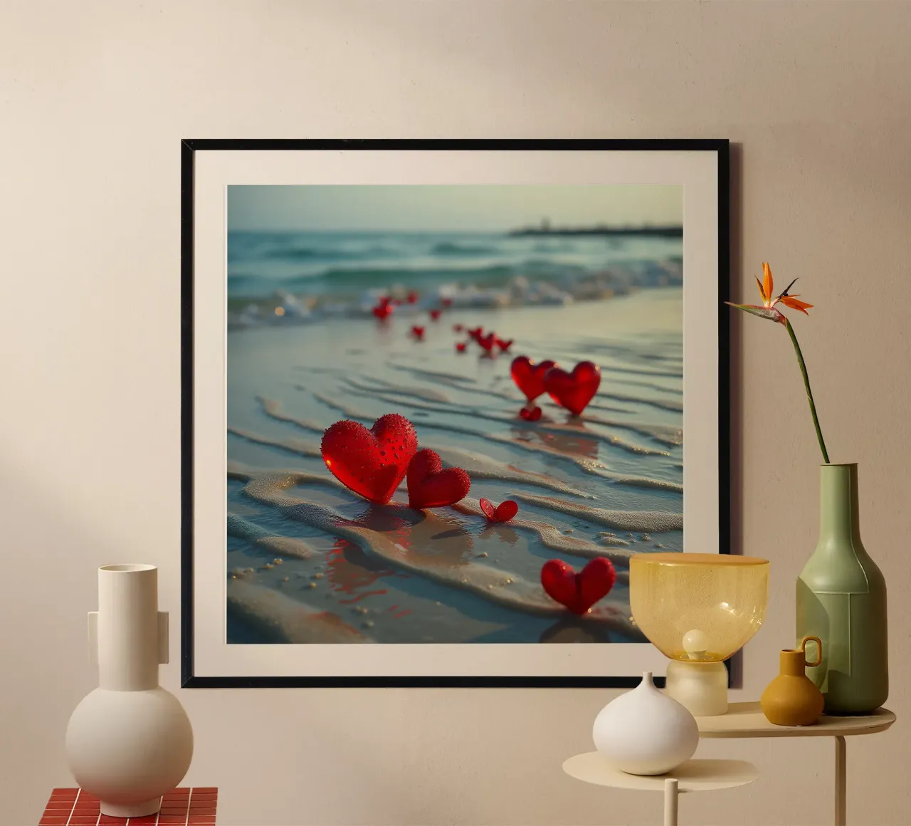 Cuori sulla spiaggia_5 carta hahnemühle da Pink- und LoveArt by LK