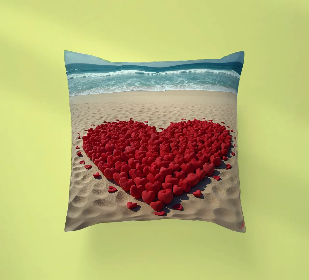 Cuori sulla spiaggia_6 cuscino da Pink- und LoveArt by LK