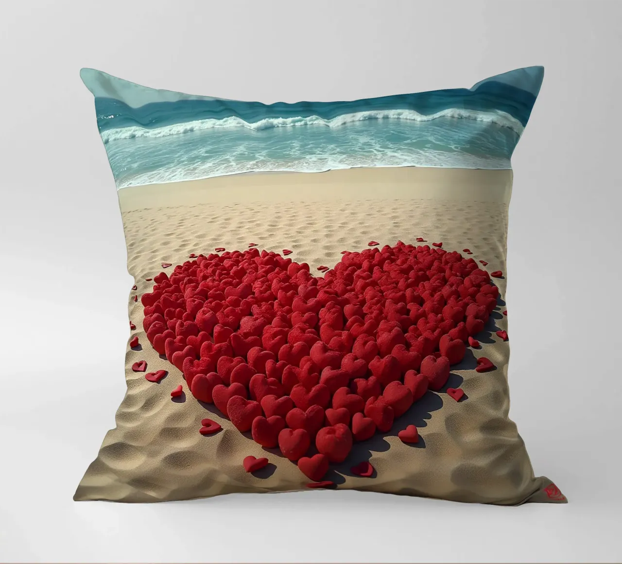 Cuori sulla spiaggia_6 cuscino da Pink- und LoveArt by LK