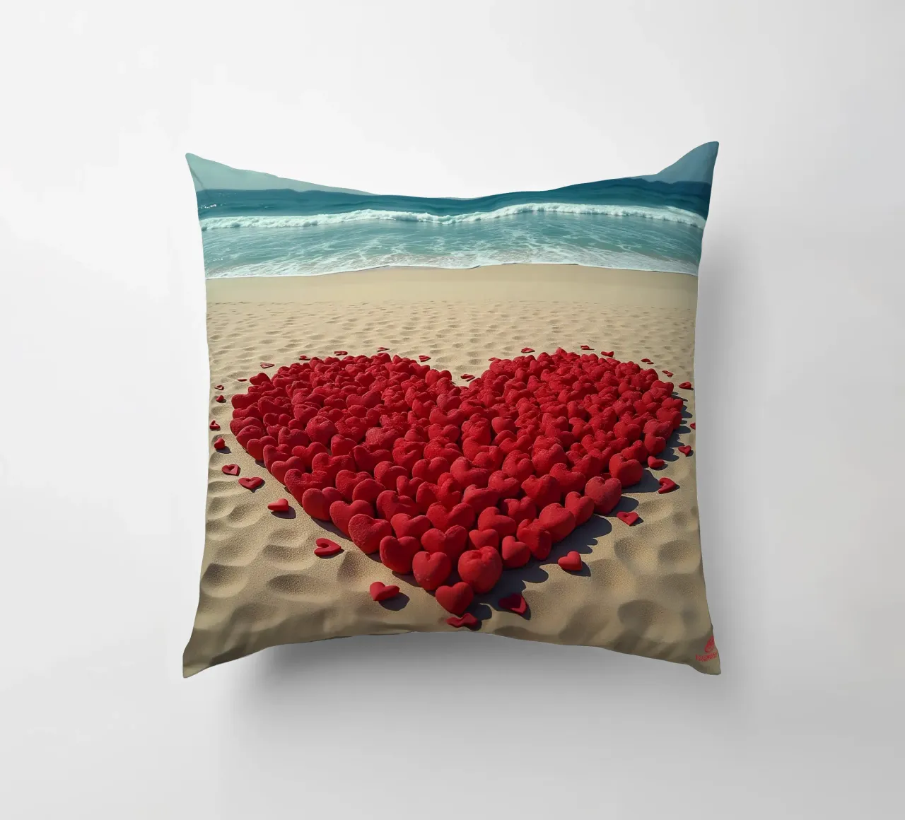 Cuori sulla spiaggia_6 cuscino da Pink- und LoveArt by LK