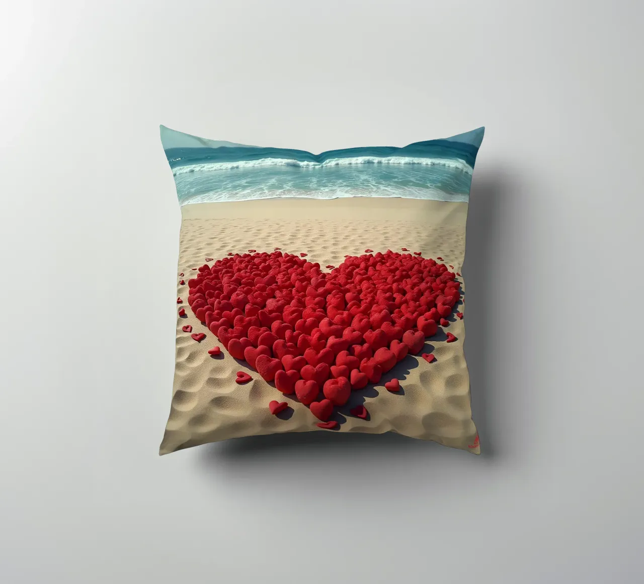 Cuori sulla spiaggia_6 cuscino da Pink- und LoveArt by LK