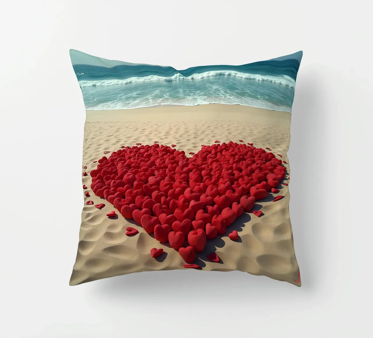 Cuori sulla spiaggia_6 cuscino da Pink- und LoveArt by LK