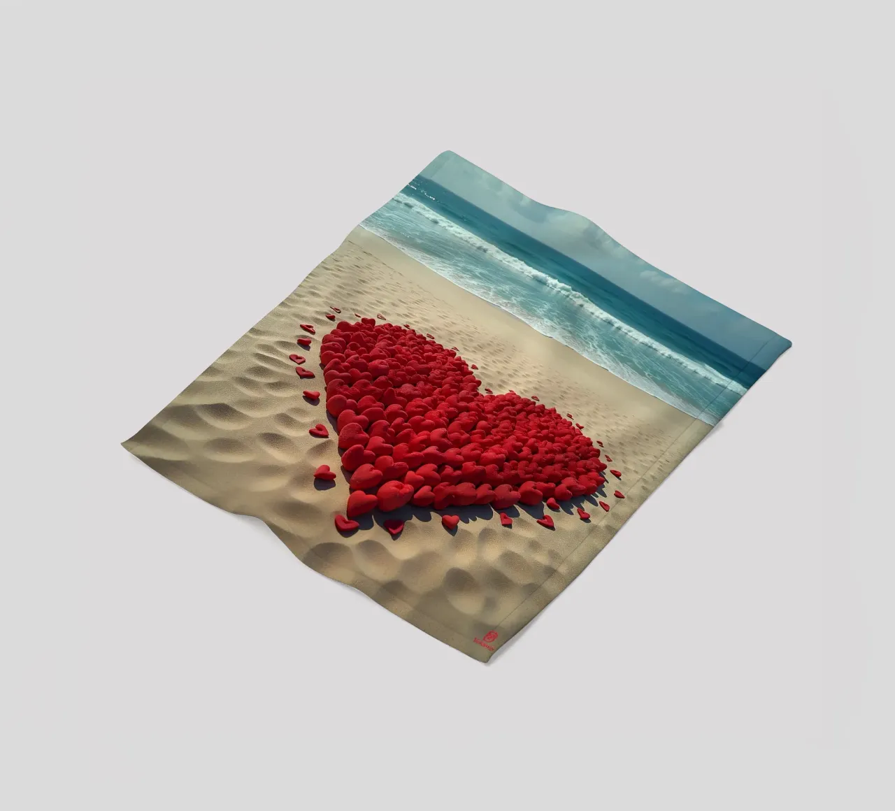 Cuori sulla spiaggia_6 coperta in pile da Pink- und LoveArt by LK
