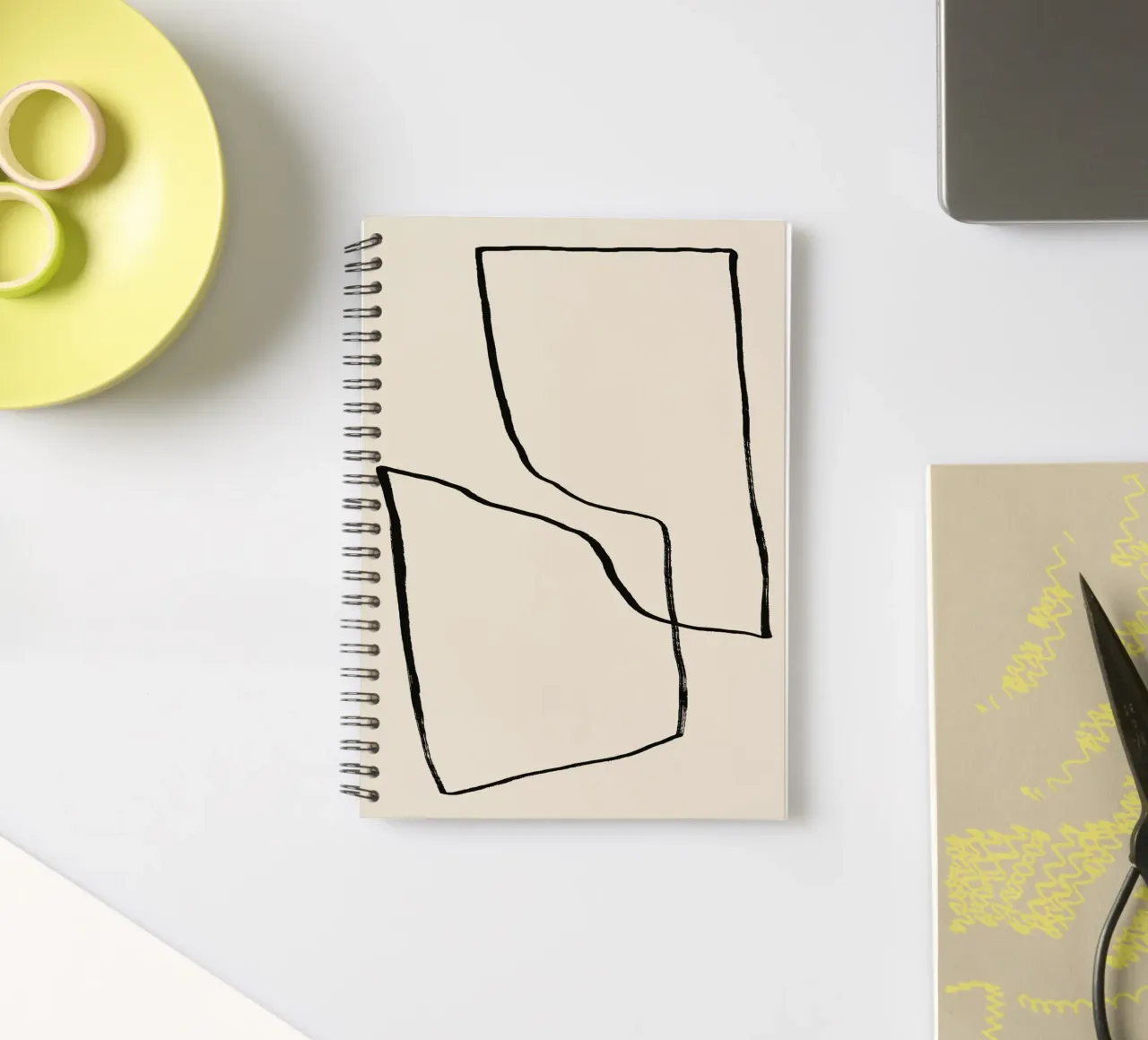 Minimalist Abstract Lines spiral notebook by Life of Pie