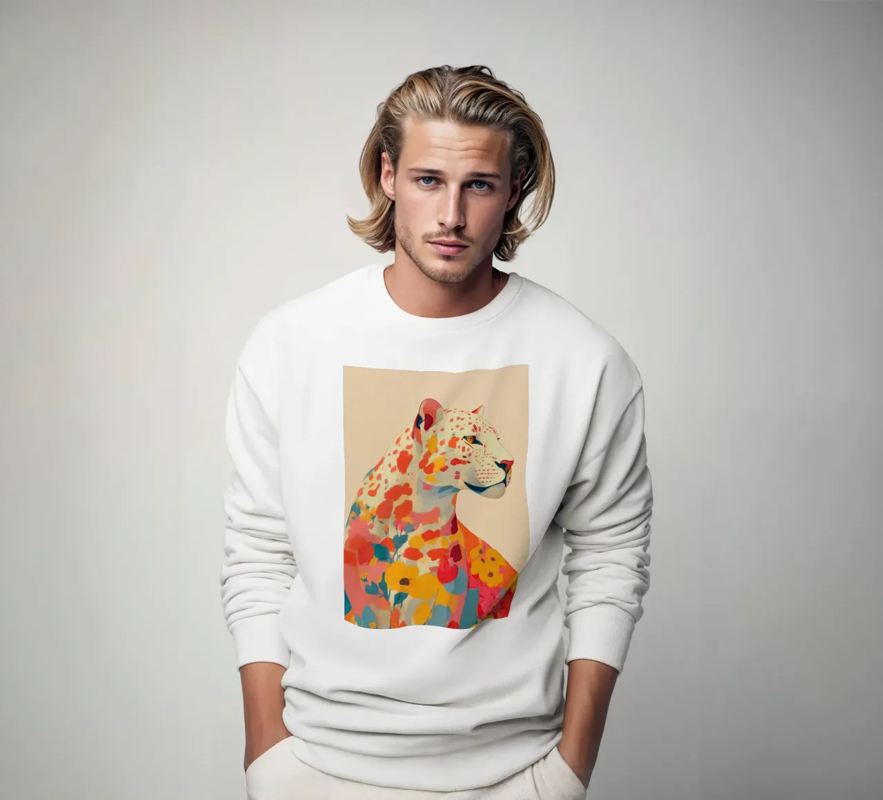 Leopard in Bloom Sweatshirt von Luca