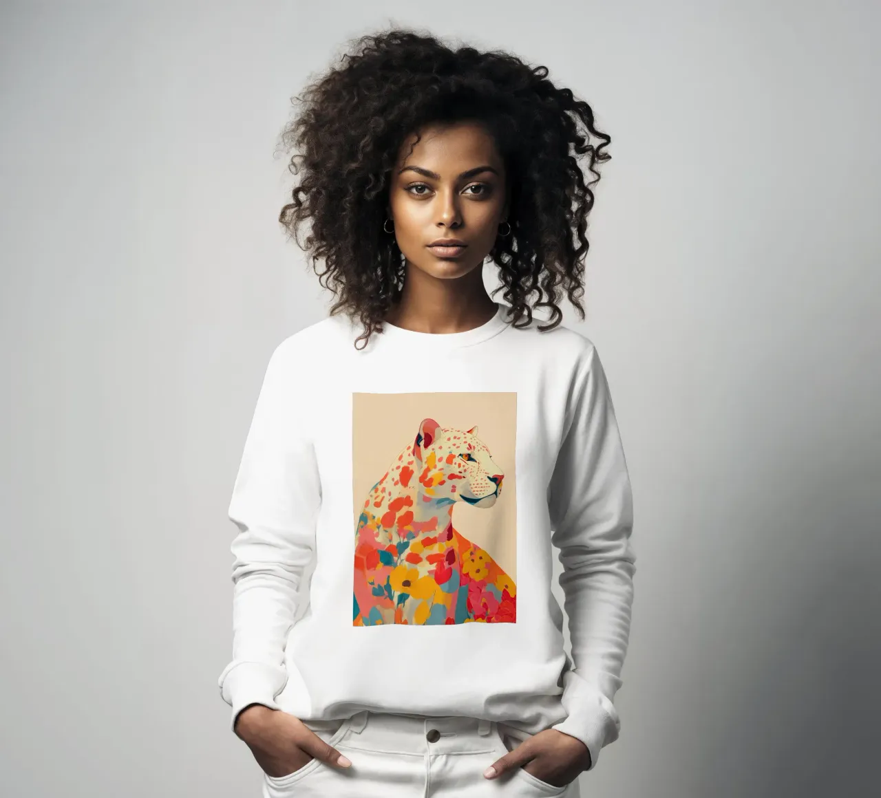 Leopard in Bloom Sweatshirt von Luca