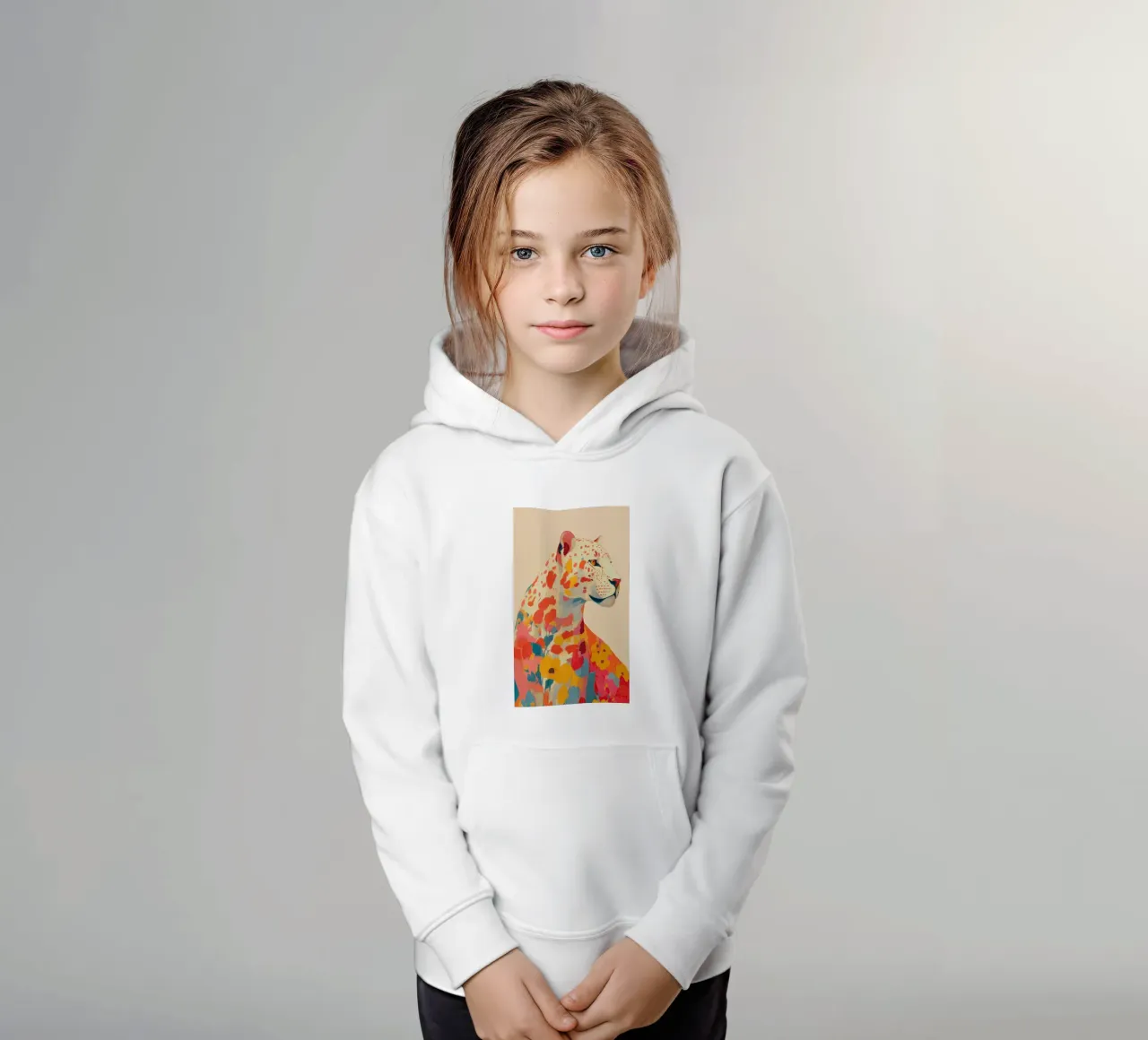 Leopard in Bloom felpa bambino con cappuccio da Luca