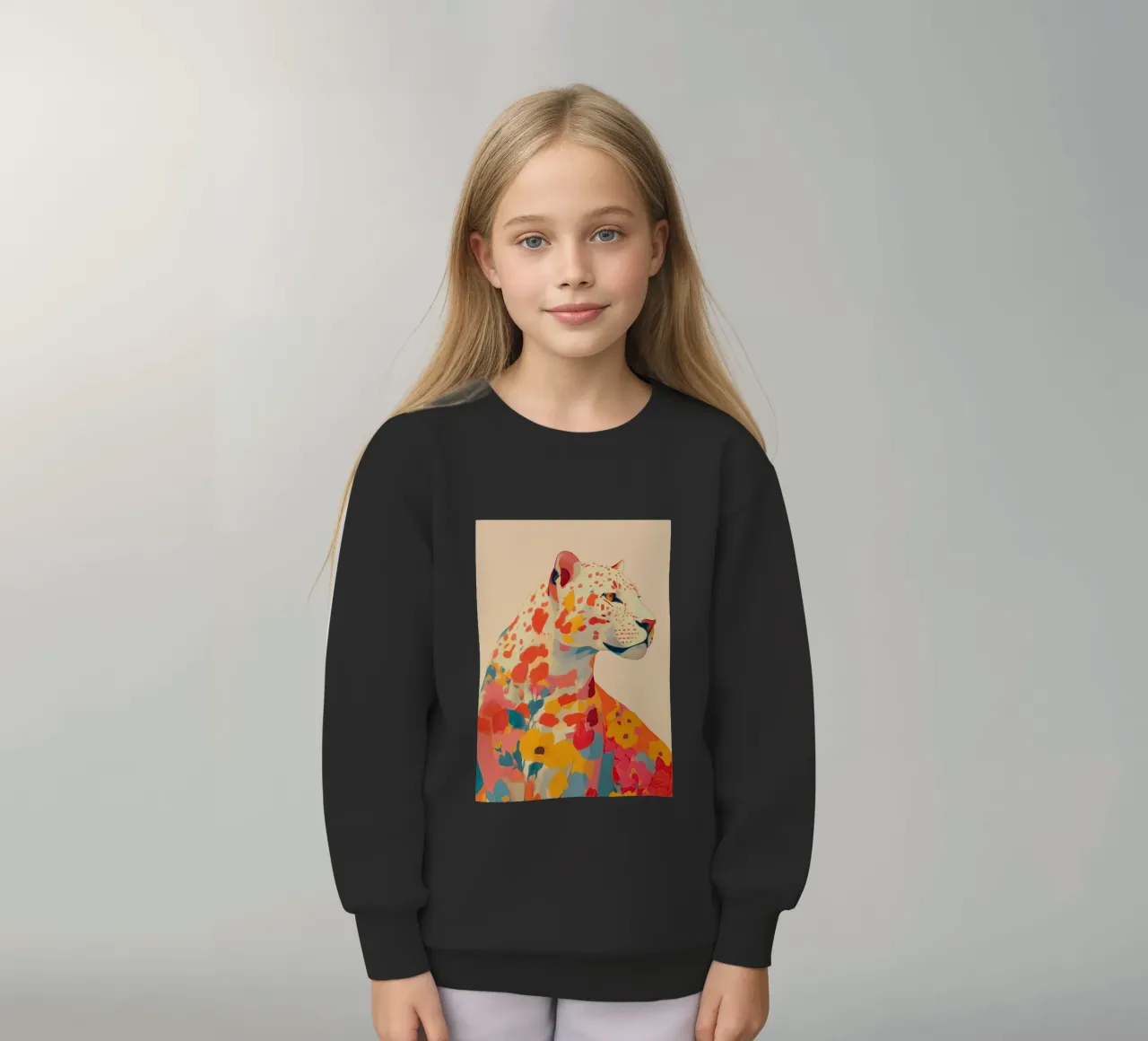 Leopard in Bloom felpa bambino da Luca