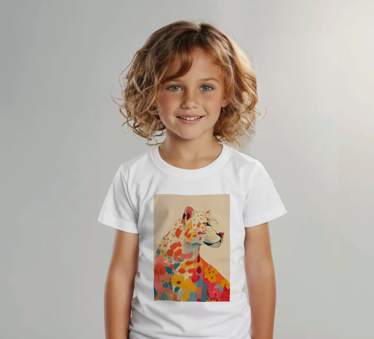 Leopard in Bloom t-shirt bambini da Luca
