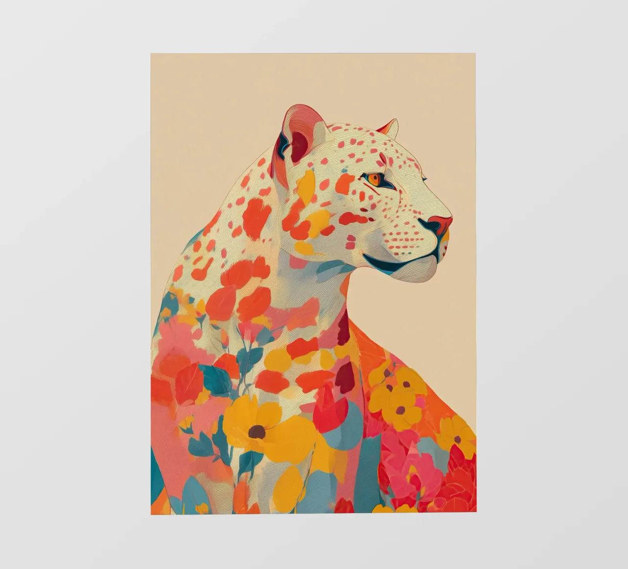 Leopard in Bloom telo in pvc da Luca