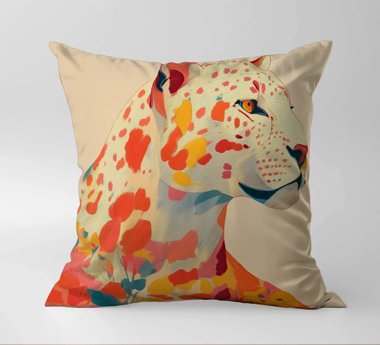 Leopard in Bloom cuscino da Luca
