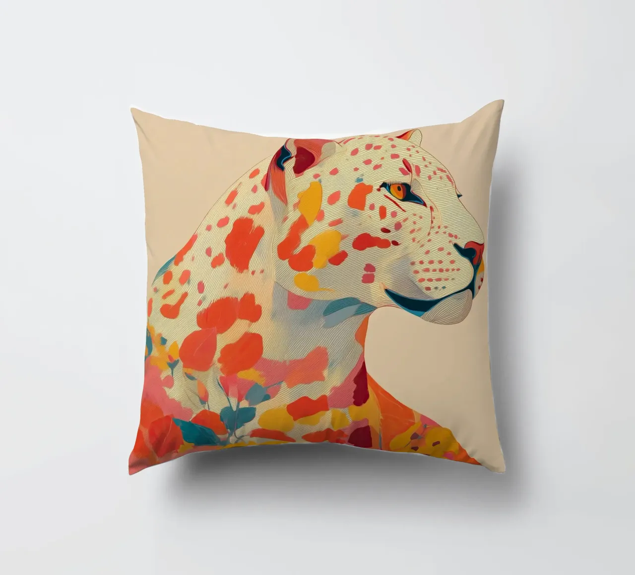 Leopard in Bloom cuscino da Luca