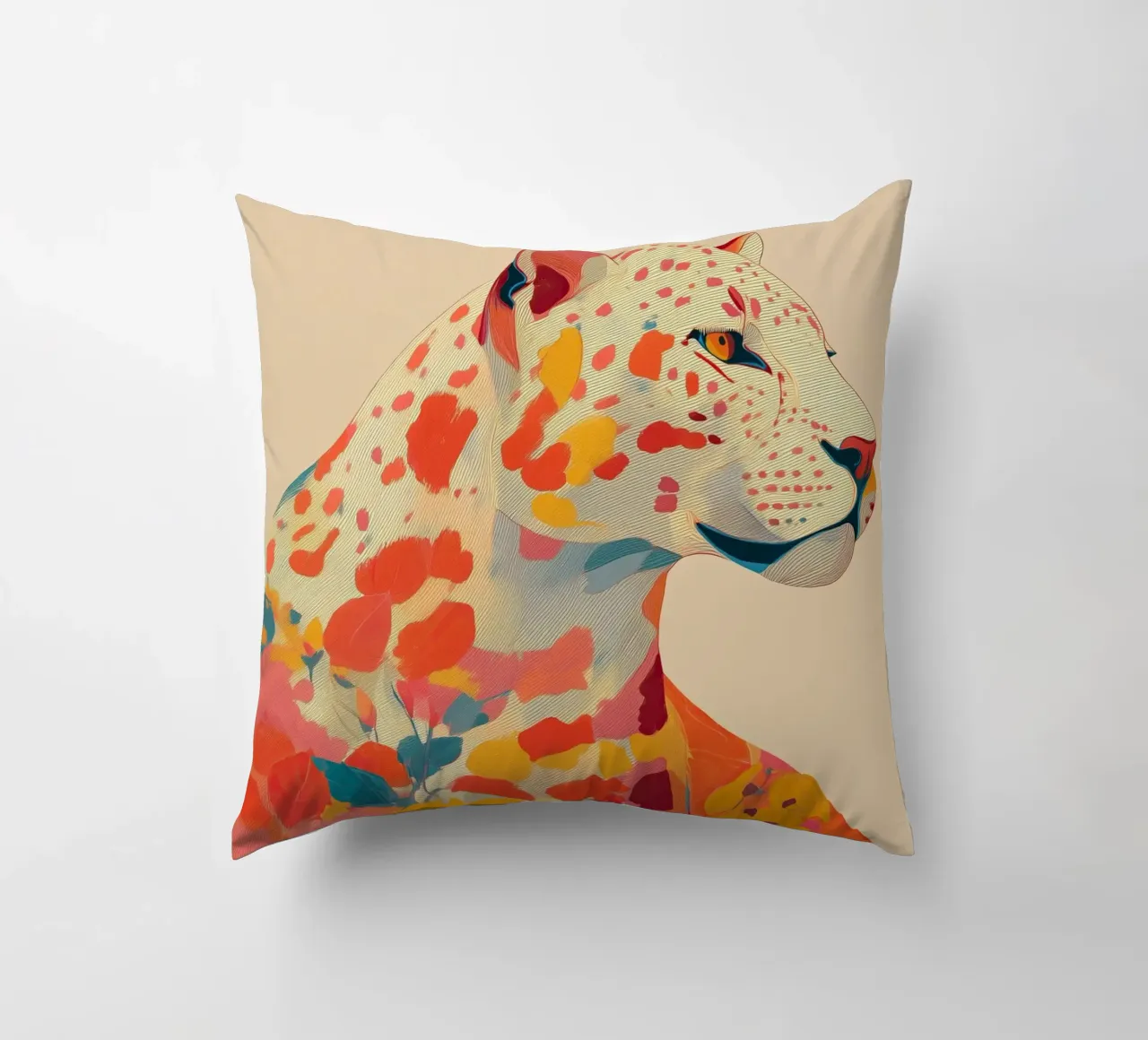Leopard in Bloom cuscino da Luca