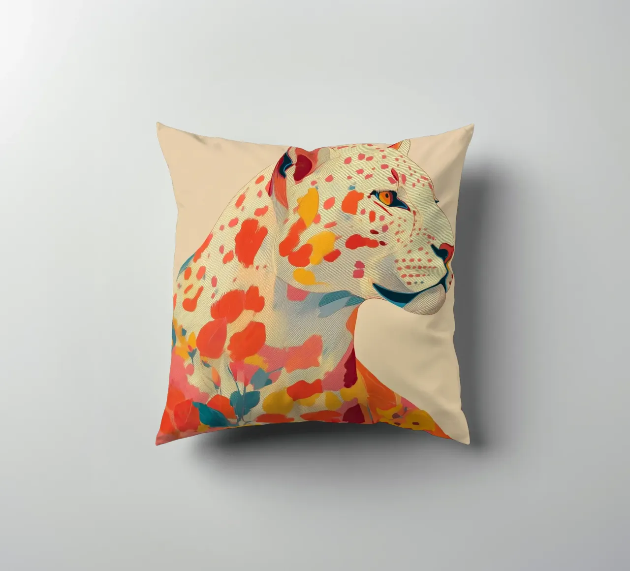 Leopard in Bloom cuscino da Luca